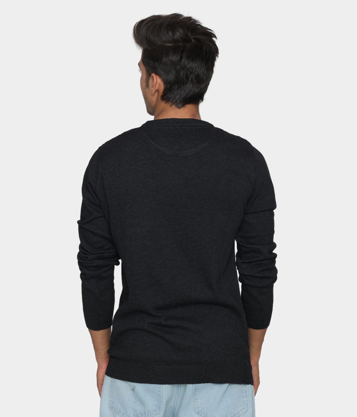 Charcoal Structured cotton Knitted T-shirt