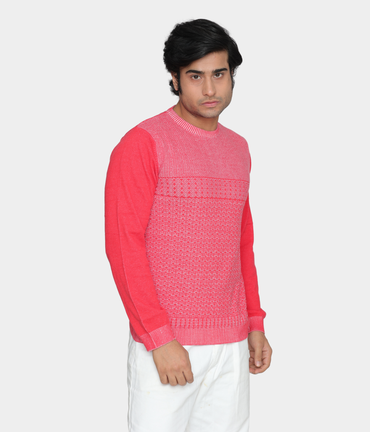 Red Denim finished Cotton knitted T-shirt