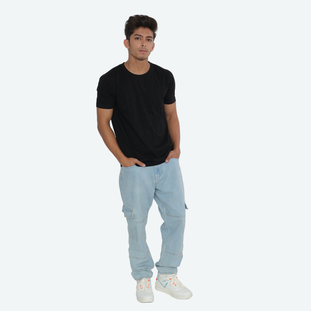 Black Plain T Shirt