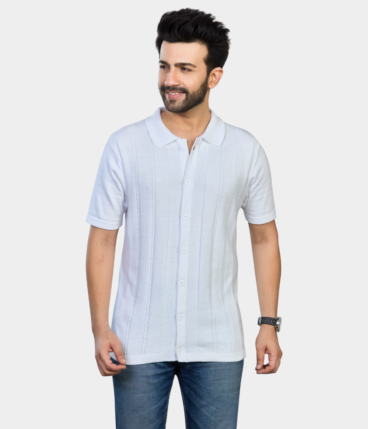 OFF White Structured Knitted Shirt