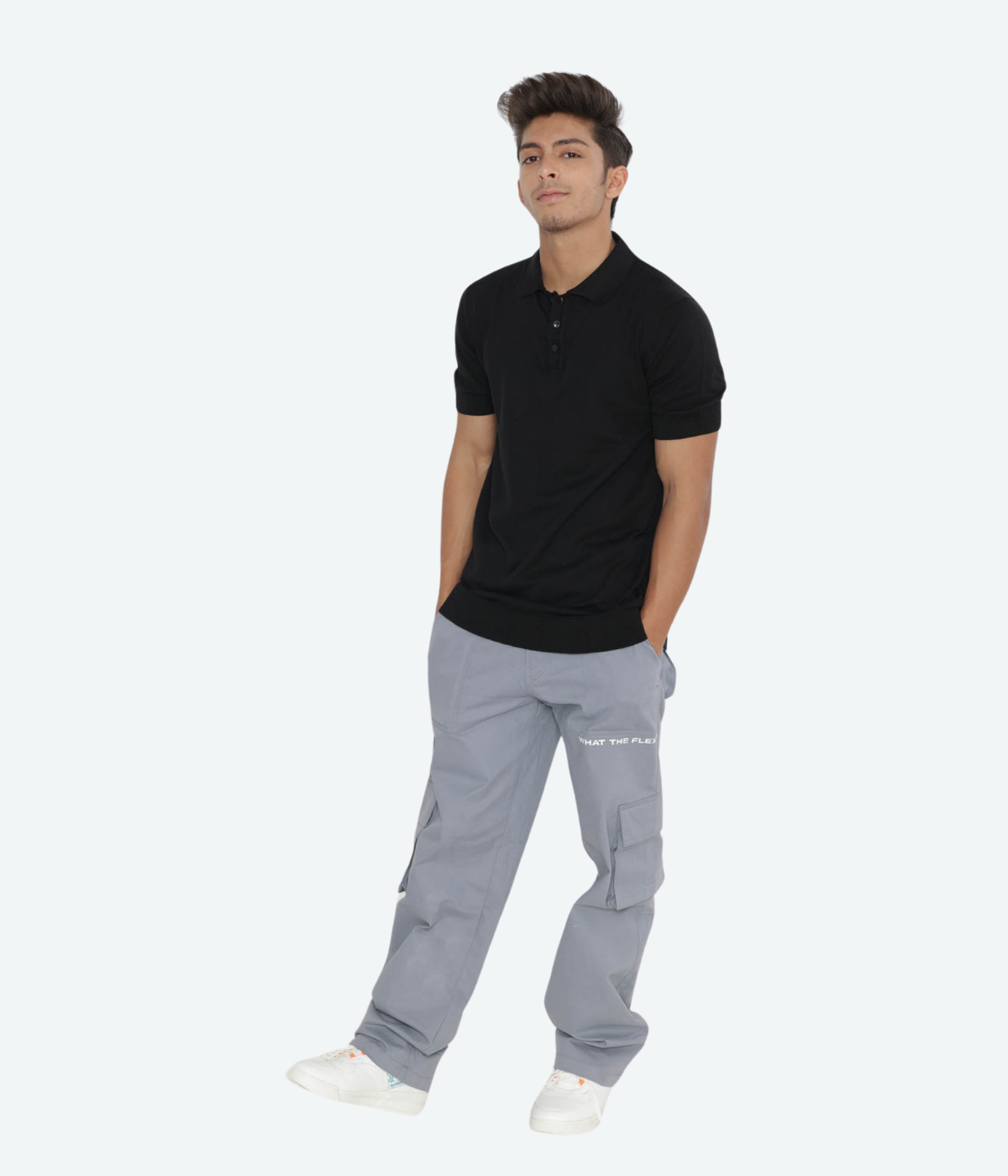 Black Solid Knitted T-Shirt