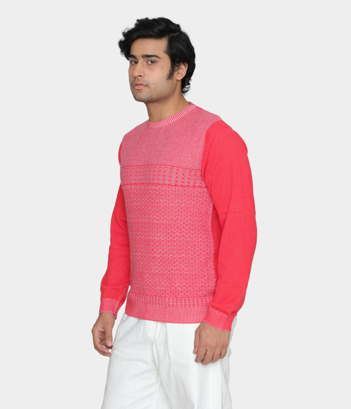 Red Denim finished Cotton knitted T-shirt