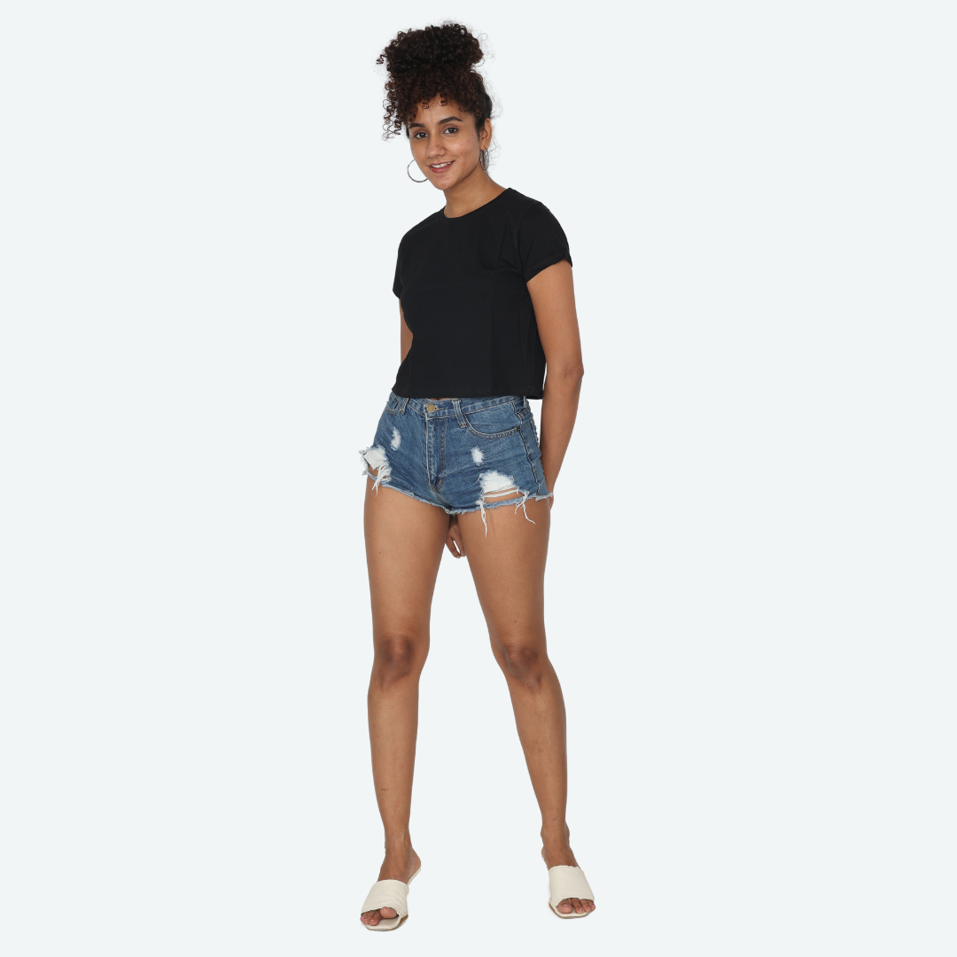 Black Crop Top / WOMENS Regular T-Shirts