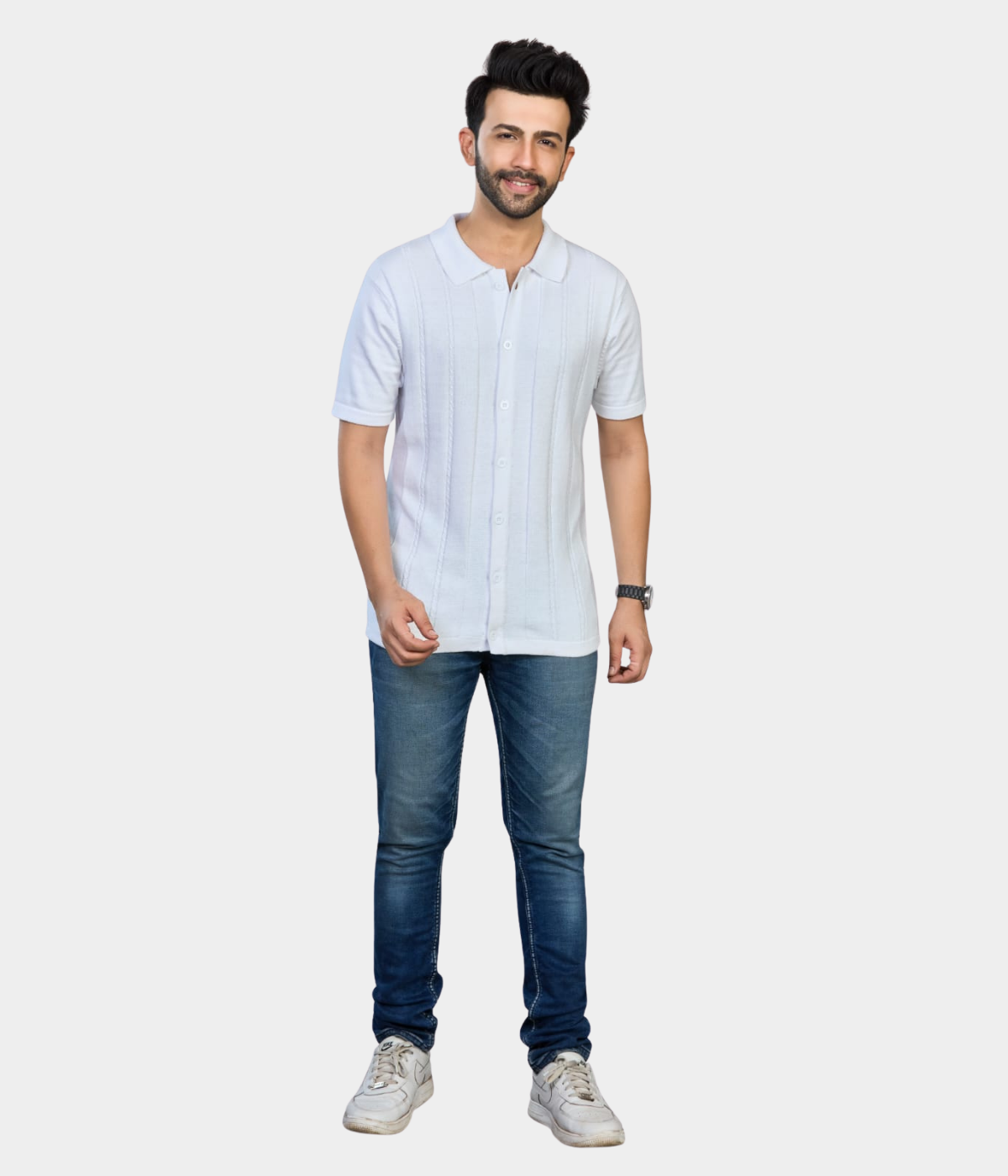 OFF White Structured Knitted Shirt