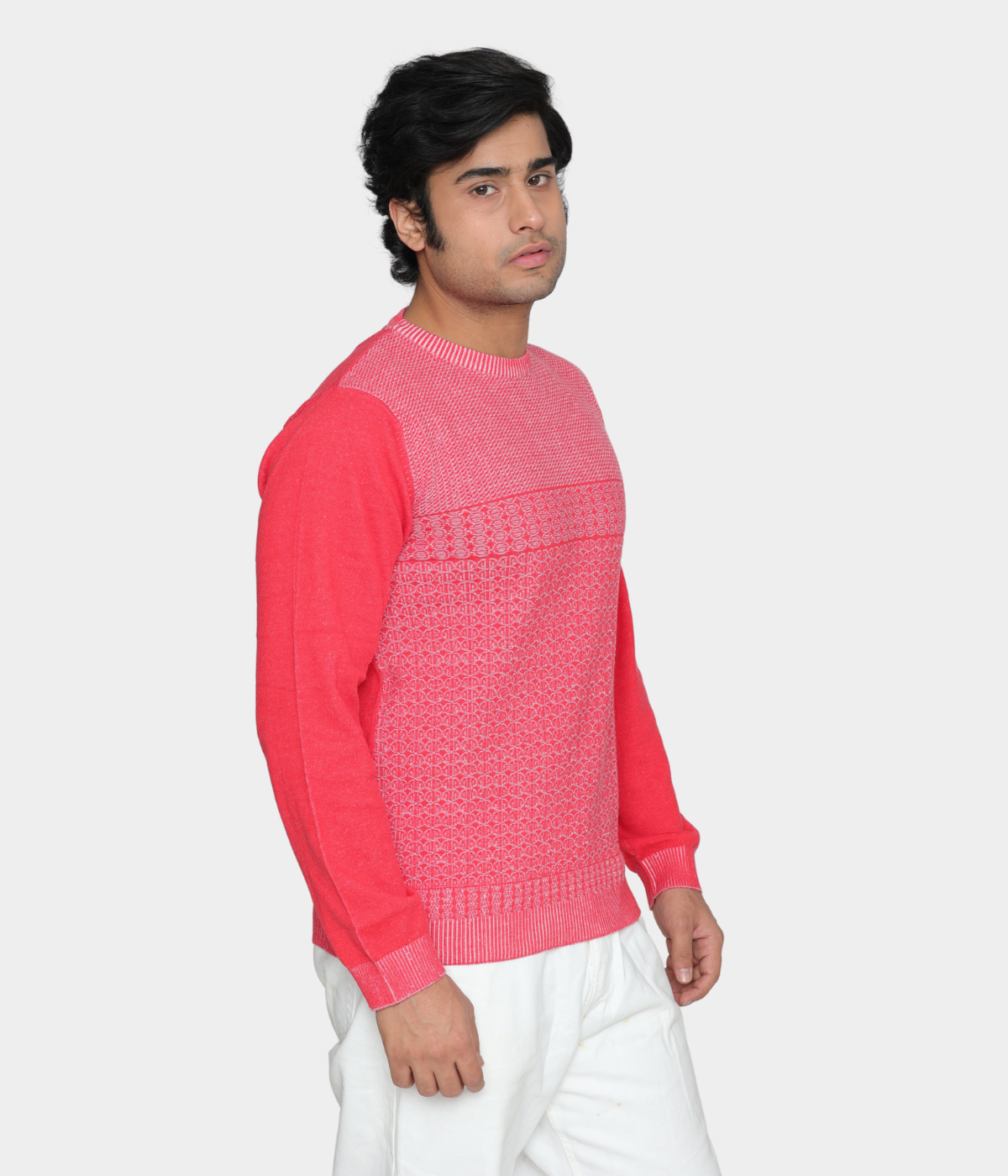 Red Denim finished Cotton knitted T-shirt