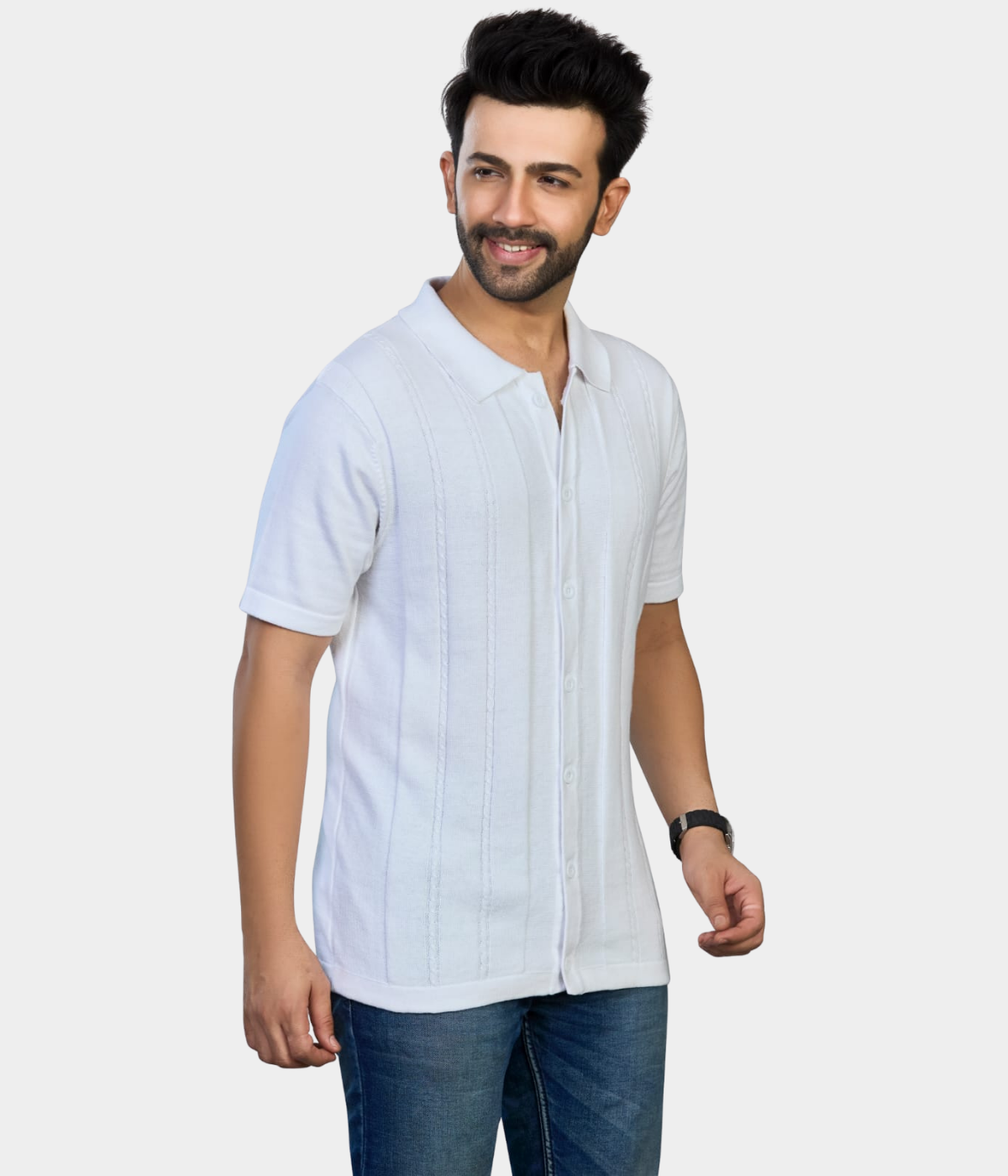 OFF White Structured Knitted Shirt