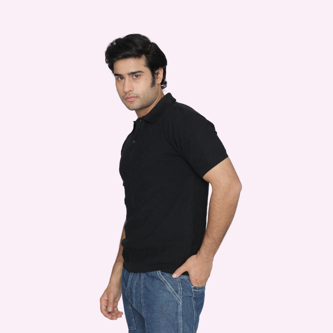 Mens Polo Cotton Knitted T-Shirt