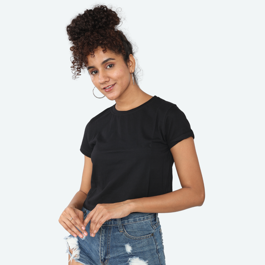 Black Crop Top / WOMENS Regular T-Shirts