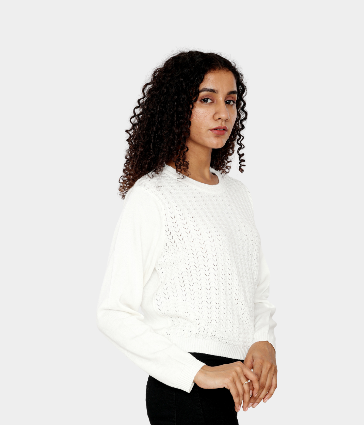 Off-White Pointelle Knitted T-Shirt