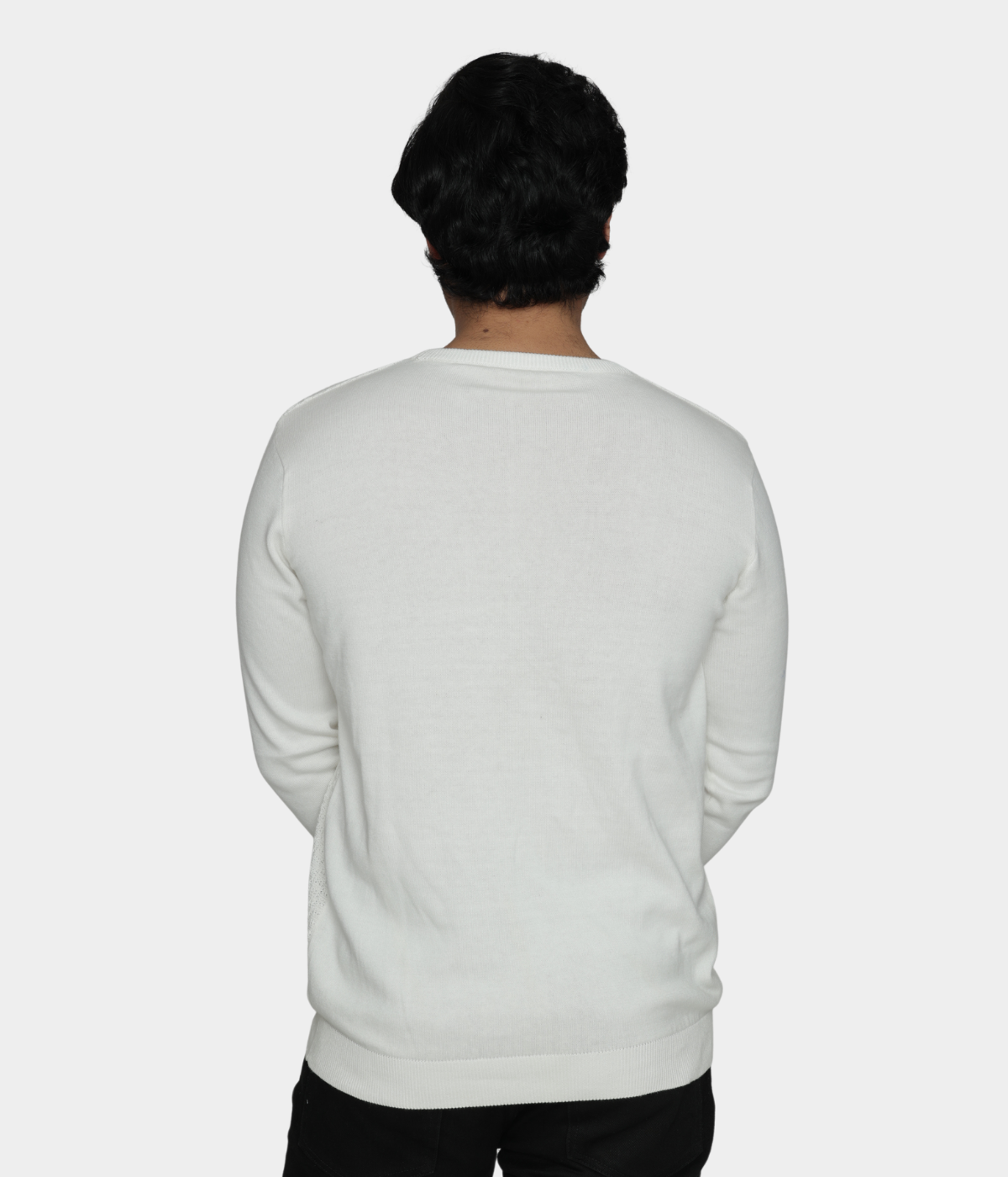 OFF WHITE STRUCTURED COTTON KNITTED T-SHIRT