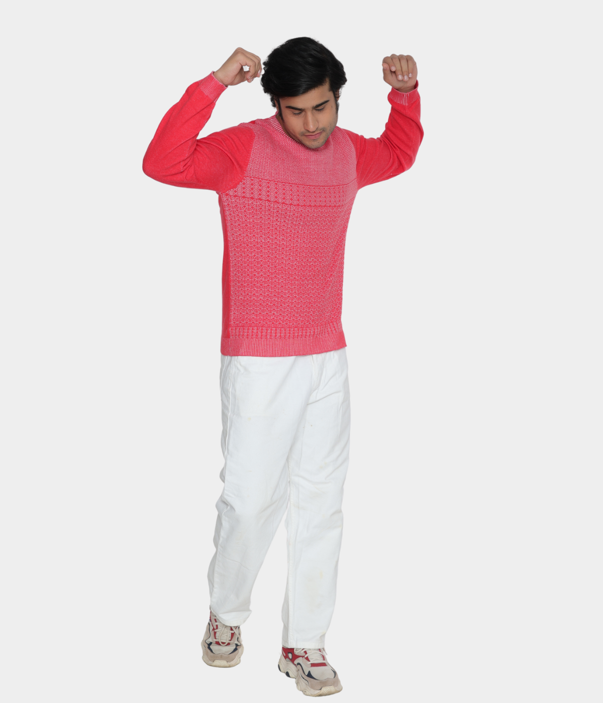 Red Denim finished Cotton knitted T-shirt