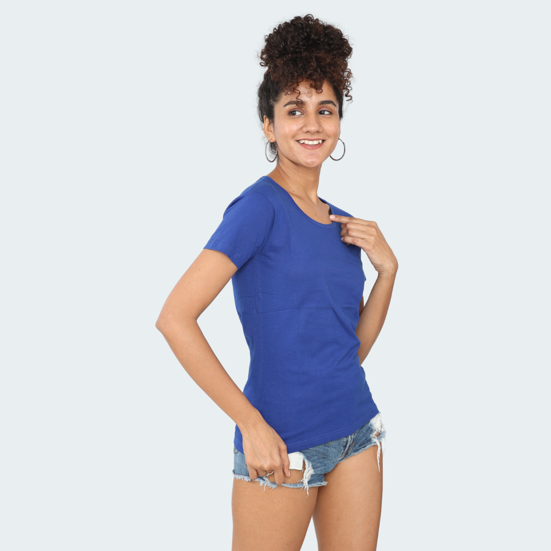 Blue Plain Top / WOMENS Regular T-Shirts