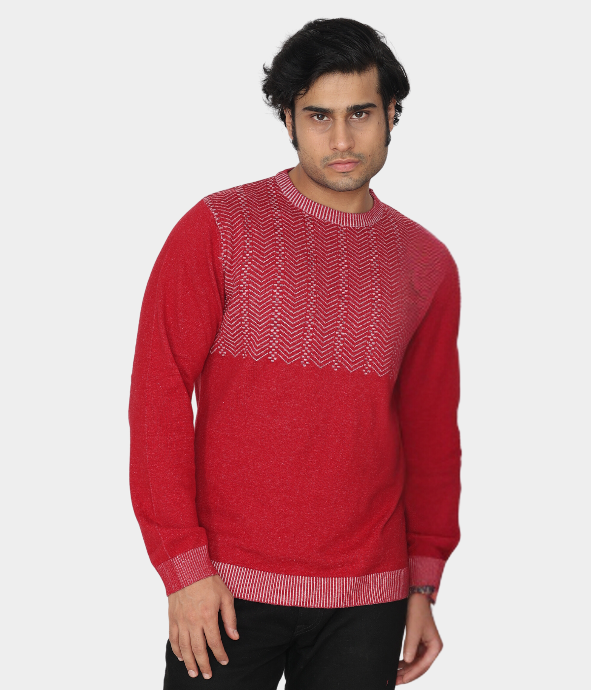Maroon Structured Knitted T-Shirt