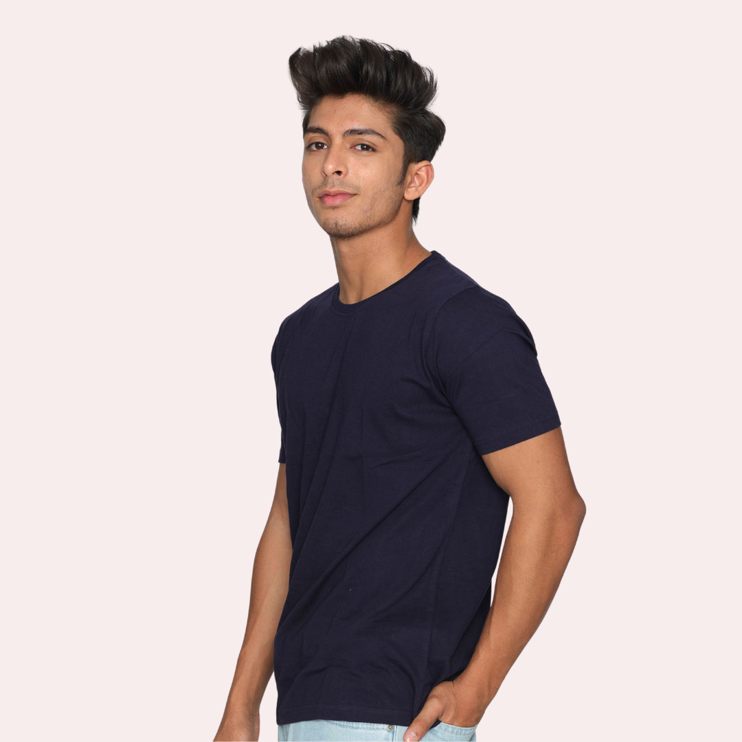 Men's Navy Blue Plain T Shirt