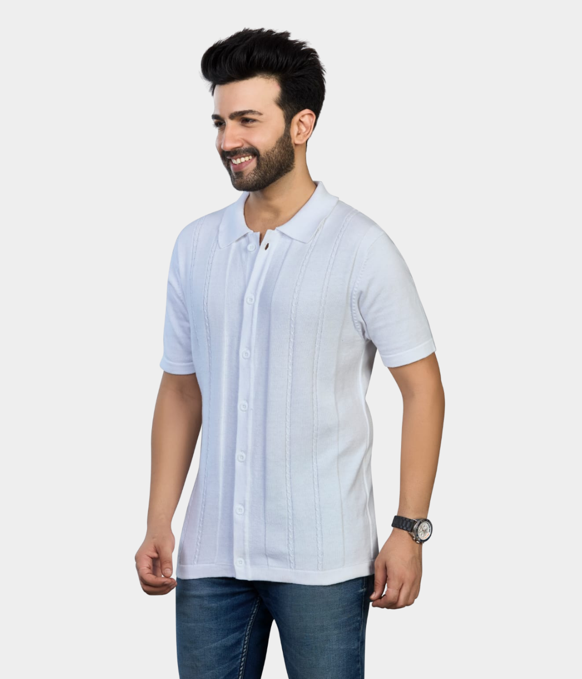 OFF White Structured Knitted Shirt