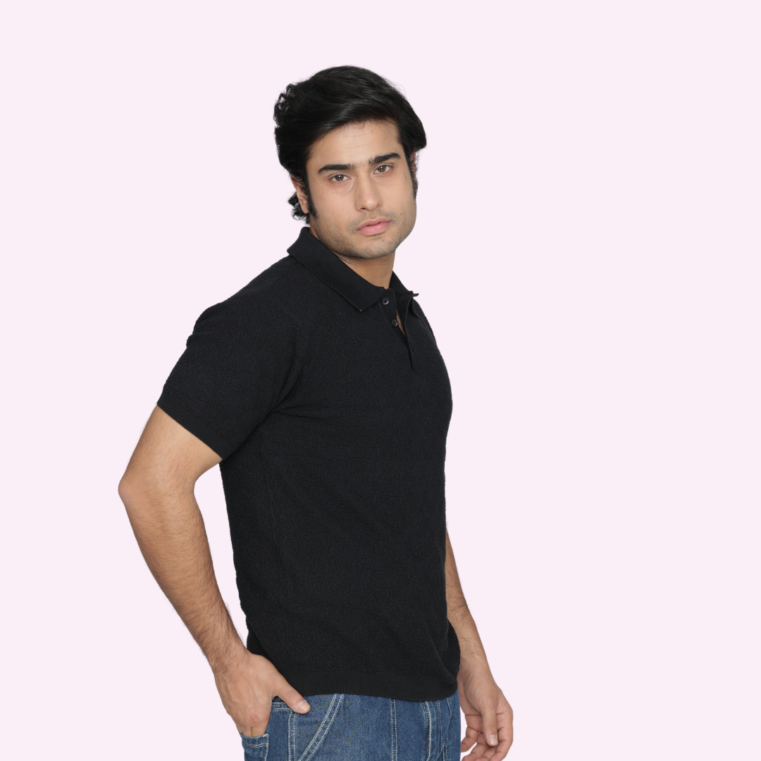 Mens Polo Cotton Knitted T-Shirt