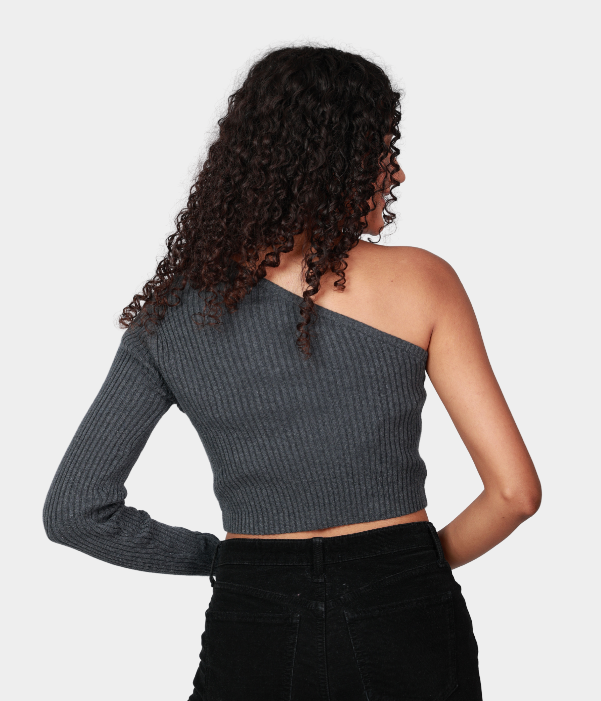 Grey Side Sleeve Knitted TOP