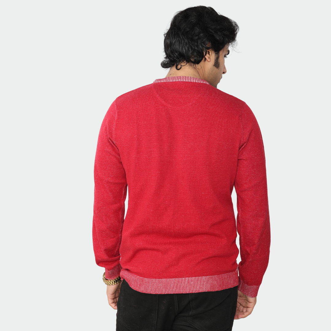 Denim finished jacquard Cotton Knitted T-shirt