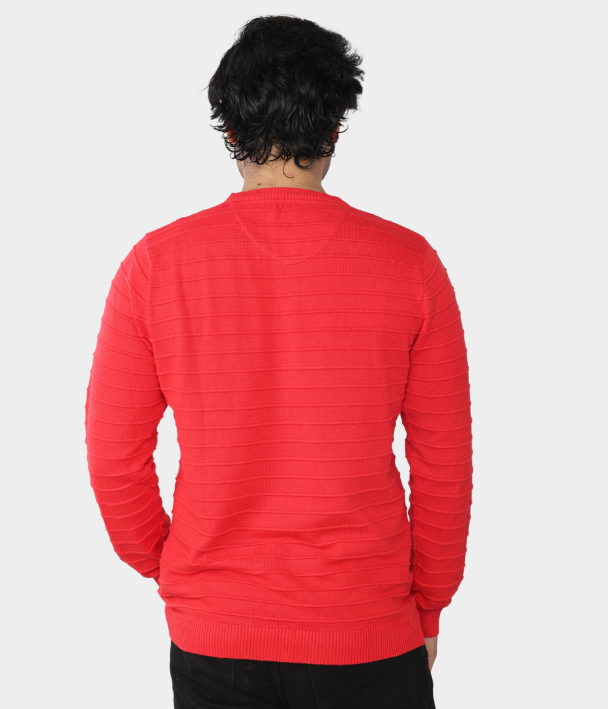 Red structured Knitted T-shirt