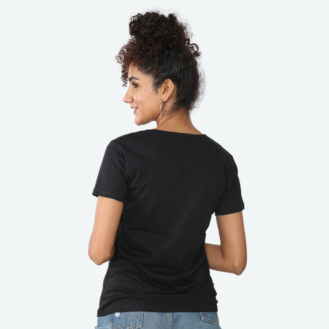 Black Plain Top / WOMENS Regular T-Shirts