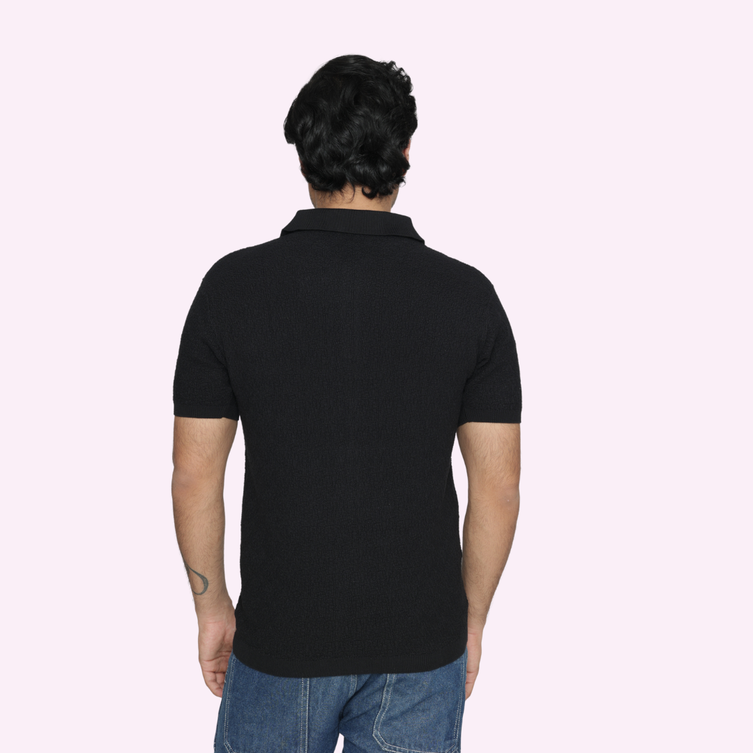 Mens Polo Cotton Knitted T-Shirt