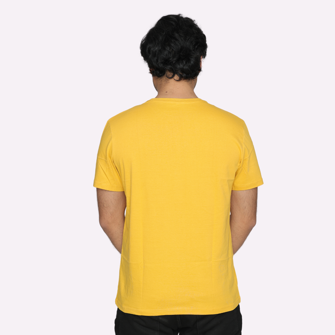 Men's Mustard Plain T Shirt