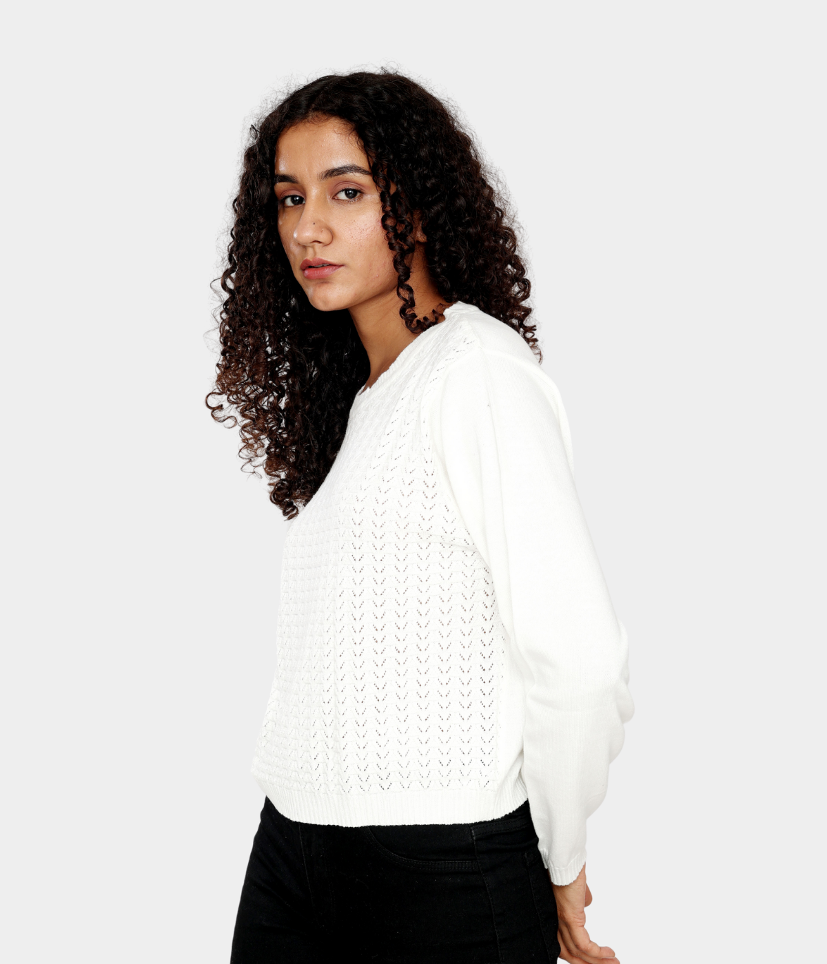 Off-White Pointelle Knitted T-Shirt