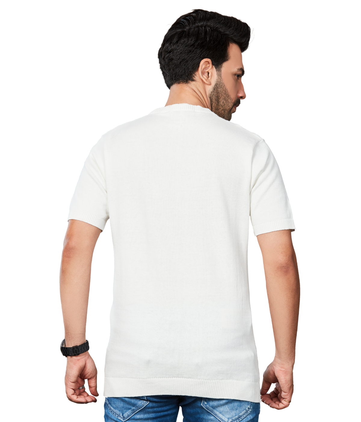 Off-White Structured Knitted Cotton T-Shirt