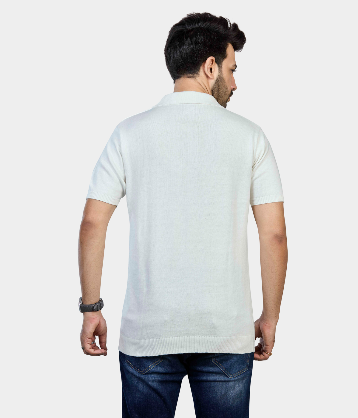 OFF White Premium Structured Cotton Polo Knitted T-Shirt