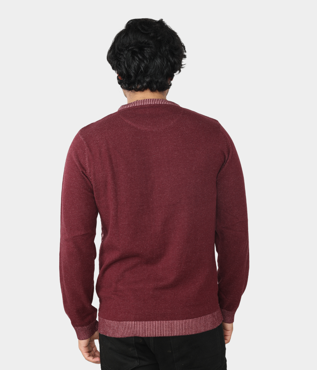 Wine Structured knitted T-shirt