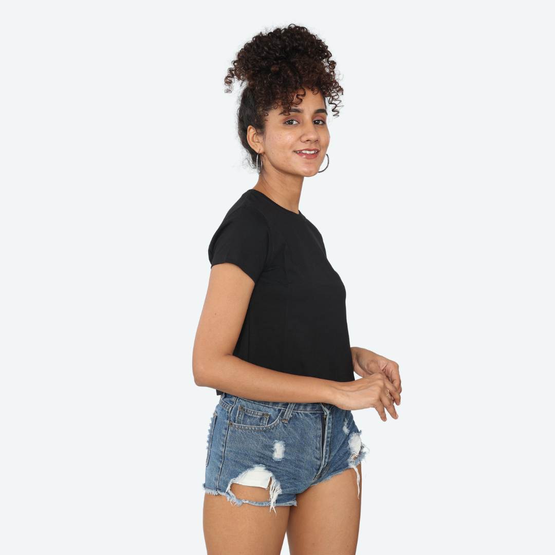 Black Crop Top / WOMENS Regular T-Shirts