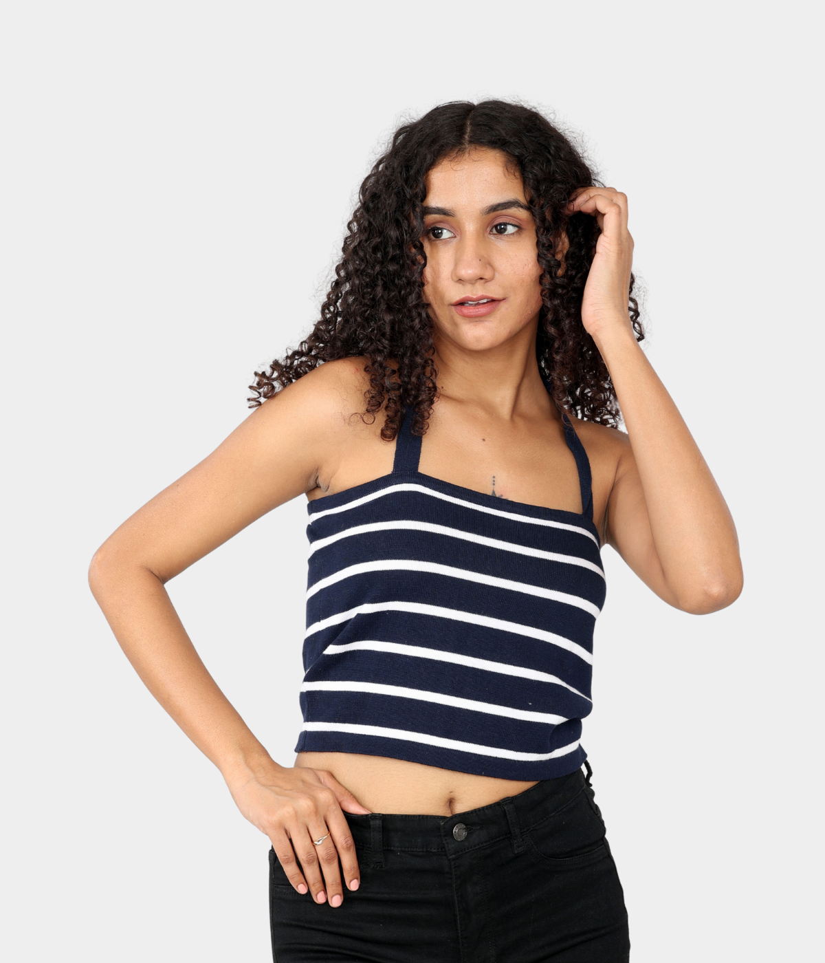 Navy with White Stripes Vest