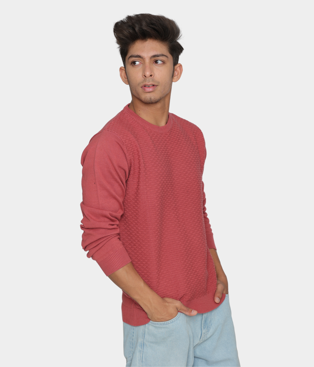 Mens Structured Knitted Cotton T shirt