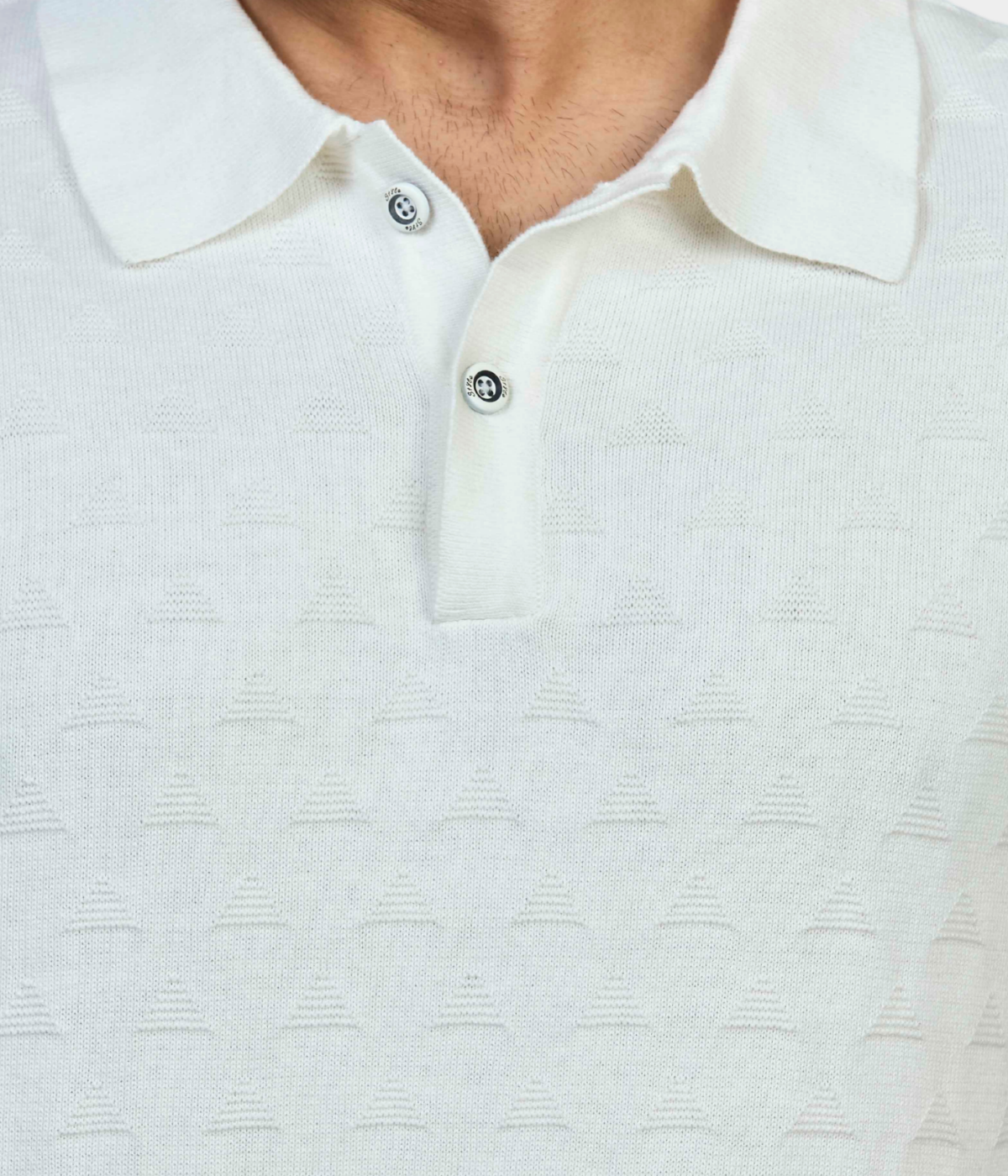 OFF White Premium Structured Cotton Polo Knitted T-Shirt