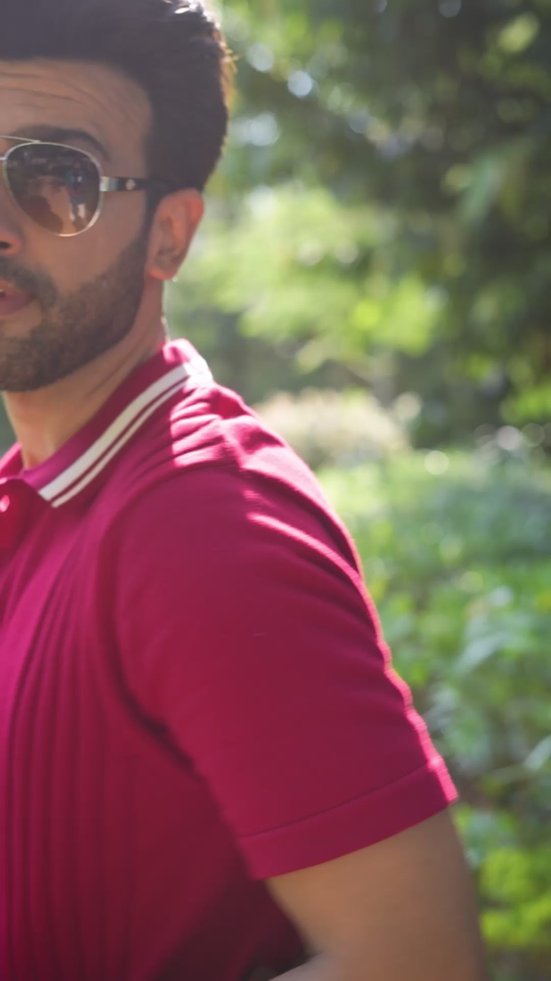 Maroon Solid Knitted Cotton T-Shirt