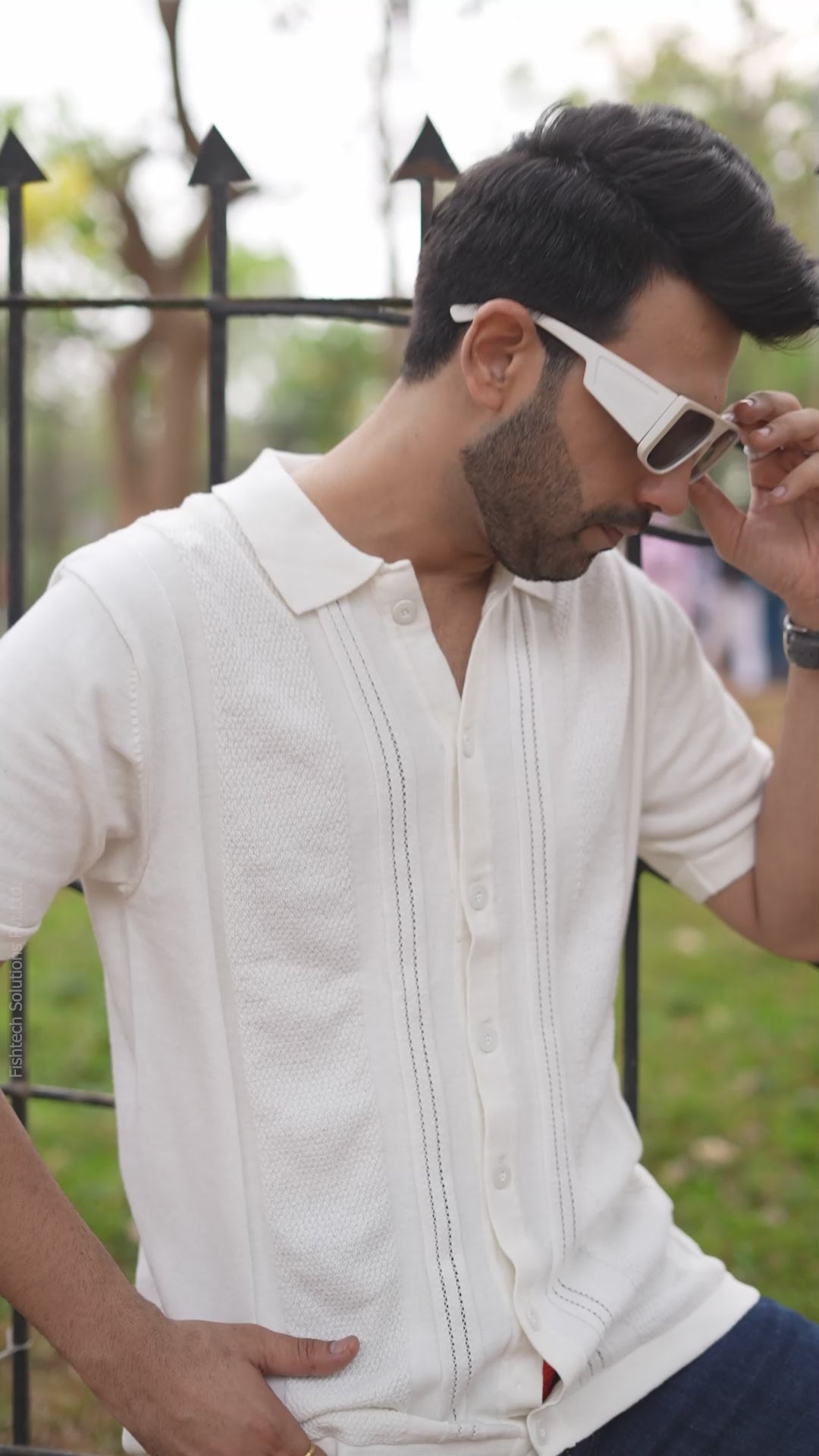 Off-White Structured Knitted Cotton Shirt