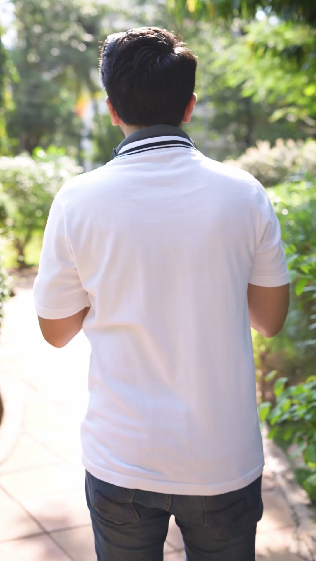 White Cotton structured knitted T-Shirt